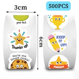 Pack of 1000 Reward Stickers Roll Animals Motifs Reward Stickers for Teacher Supplies Teacher Reward Stickers for School and Teacher Reward Stickers School Stickers