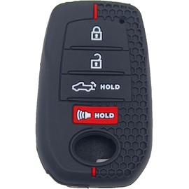 LemSa 2 piezas de funda protectora de llave de silicona para Toyota 2026 2025 2024 2023 Tacoma Tundra Camry Corolla Crown Prius Venza Sequoia Grand Highlander RAV4 Prime, Negro