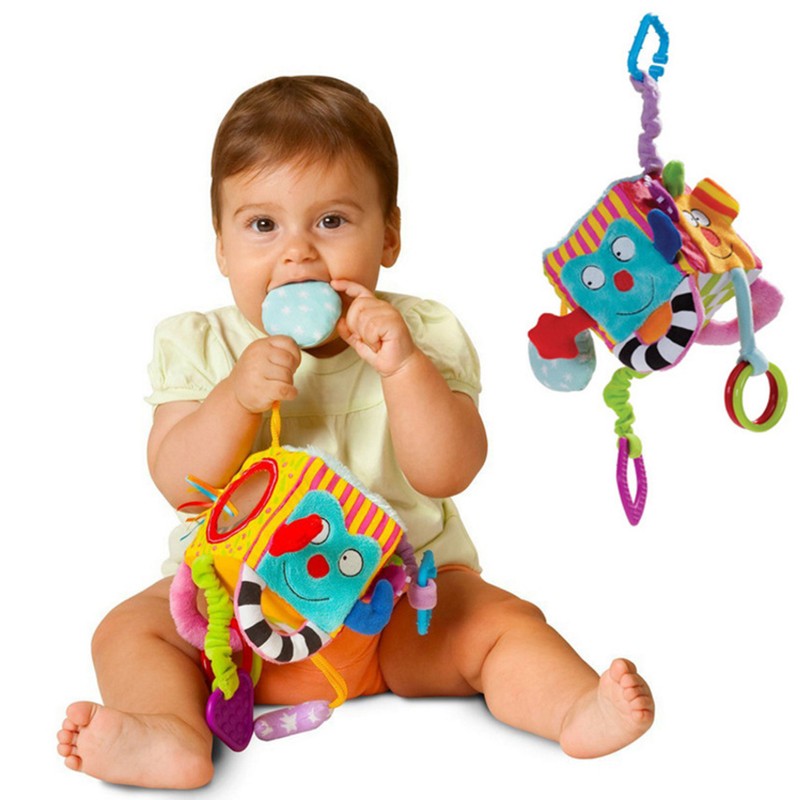 Baby Kids Toys Cartoon Cube Rattle Teether Toys Cubes for