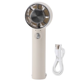 Handheld Fan 1800mAh USB Rechargeable Small Fan Powerful Airflow Noise Reduction Portable Handheld Cooling Fan for Home Dormitory Office Beige
