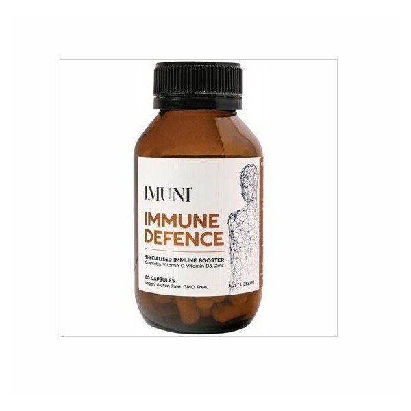 2 x 60 caps IMUNI Immune Defence Quercetin, Vitamin D3 & C, Zinc - 120 Capsules