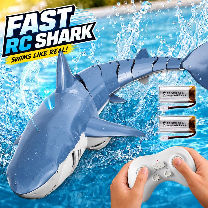 BLmukce 2.4GHz Remote Control Shark Toy for Pool, 1:18 Scale