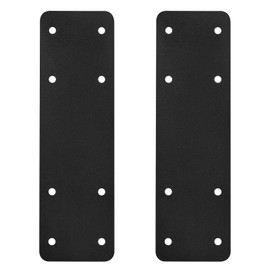 Post to Beam Connectors 2pcs,10"X3" Straight Steel Flat Plate,Mending Plate I Shape Bracket,Black Powder Coated I Strap for Repair Wooden House,Furniture,Pergola,Truss framing……