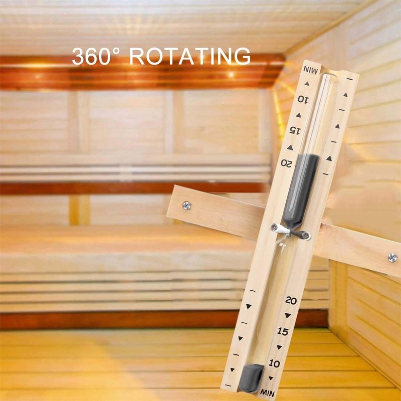 20 Min Sauna Sand Timer, 20 Minute Hourglass, Rotating Sauna