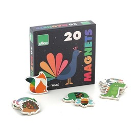 Vilac Set of 20 Animal Magnets by Andy Westface - Dive into the Rainbow Universe with these Colourful Wooden Magnets - Stimulate Imagination and Creativity 7421