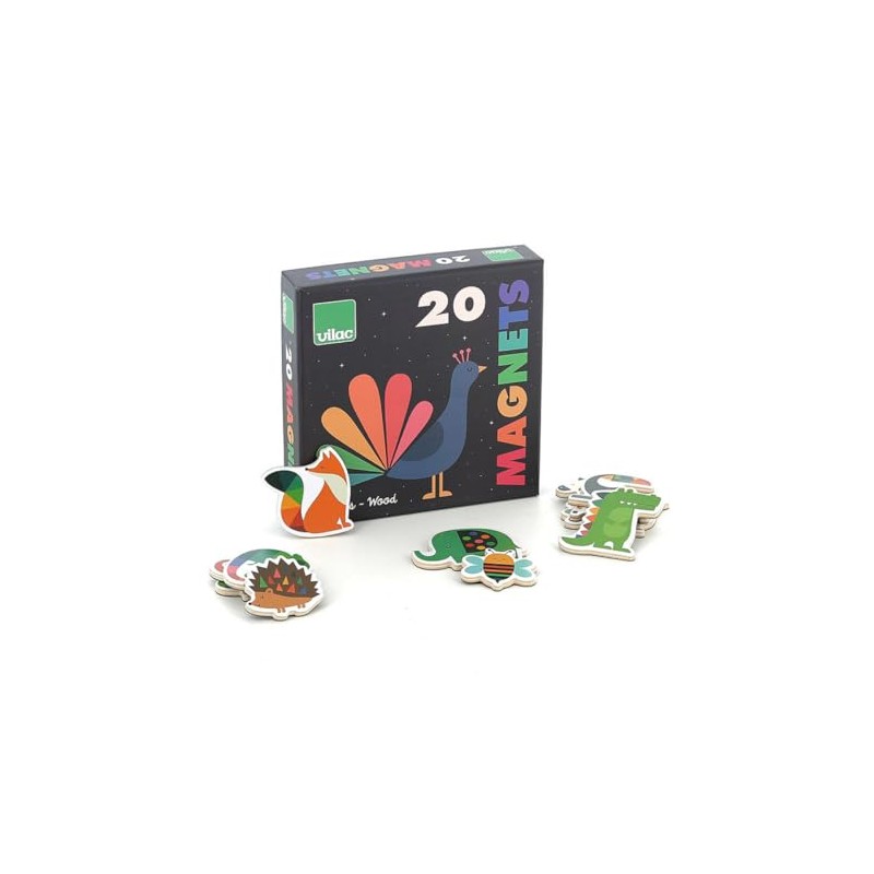 Vilac Set of 20 Animal Magnets by Andy Westface -