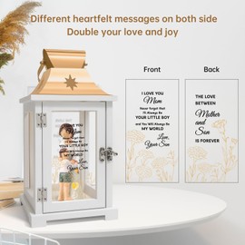 Homazing Gifts for Mom from Son, Unique Mom Gifts from Son, for Mom from Son, Mother and Son Figurine Lantern Cool Moms Birthday Gift from Son, Thanksgiving