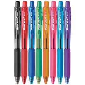 Pentel Products - Pentel - WOW! Ballpoint Retractable Pen, Assorted Ink, Medium, 8 per Pack - Sold As 1 Pack - Triangular barrel. - Latex-free comfort grip. - Tip advances from back and retracts from side. - Metal tip increases durability. -