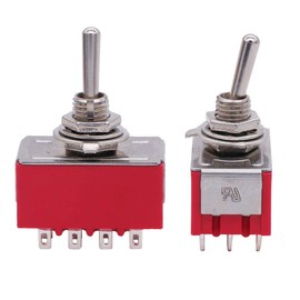 Twidec/2Pcs Mini Toggle Switch 4PDT 2 Position 12 Pins ON/ON Miniature Toggle Switch AC 6A/125V 2A/250V Car Boat Switches with Waterproof Cap MTS-402-MZ