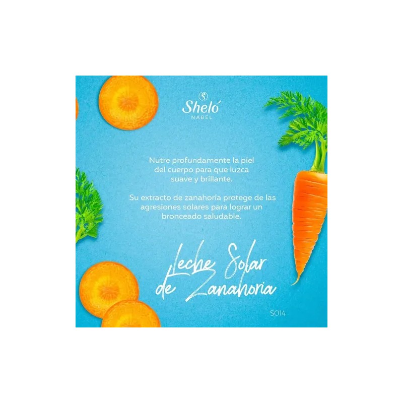 Bronceador Leche Solar + Crema Zanahoria Natural Sheló