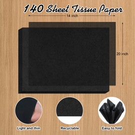 Phinus 140 Sheets Blue Tissue Paper, 14 x 20 Inches Tissue Paper Bulk, Wrapping Tissue Paper for Weddings Birthday DIY Project Arts Craft Decor