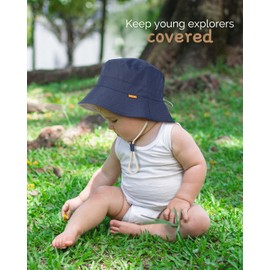 Creekstone Baby Sun Hat Boy Girl Toddler Bucket Hat for Kids UPF 50+ Sun Protection Child Summer Beach Hats 0-5 Years (US, Age, 2 Years, 5 Years, Blue)