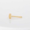 20G Solid 14K Yellow Gold Diamond Icon Nose Stud with