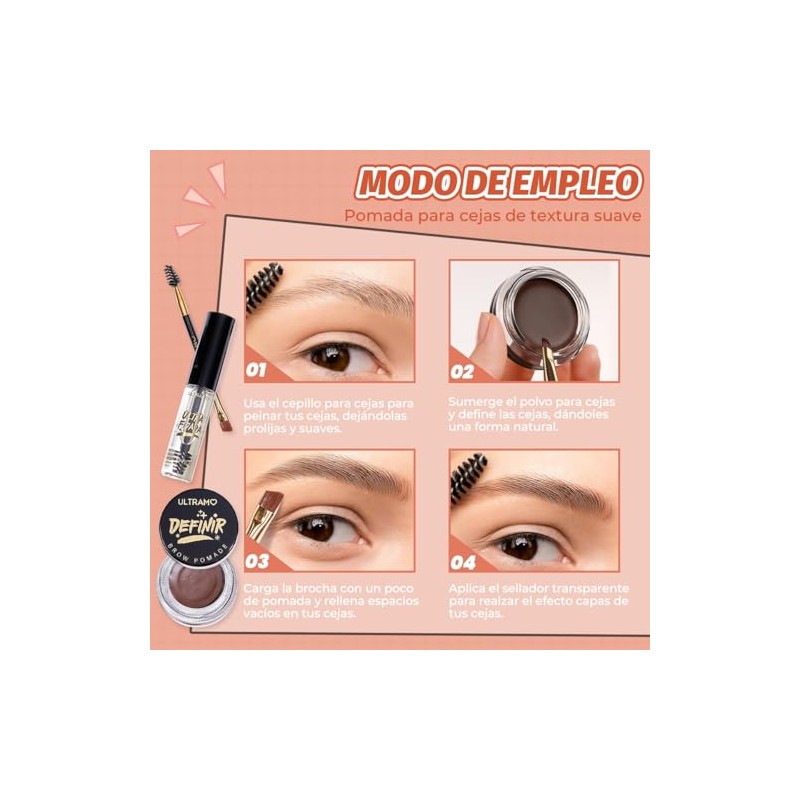 ULTRAMO Kit Pomada Para Cejas, 3 en 1 Juego de