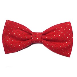 EmilyRose Couture Christmas Hair Bows (Alligator Clip, Red/Gold Dots)