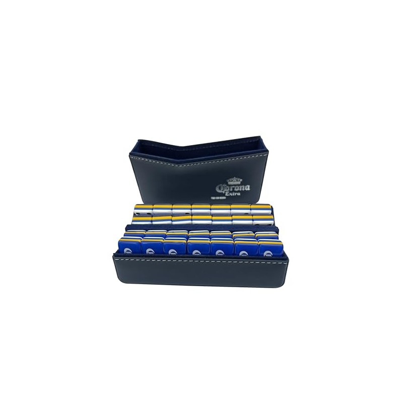 Domino Corona Extra Profesional Fondo Azul en Estuche de Dos