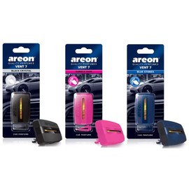 Areon VENT Car Vent Clip Air Freshener, Black Crystal/Bubble Gum/Blue Stones 3pack