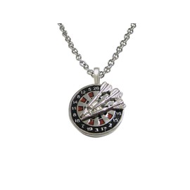 Kiola Designs Dart and Dart Board Pendant Necklace