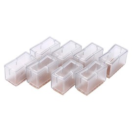 Yinhing Cubierta de Patas, 8 Piezas/Juego Silla Patas Cubierta Rectángulo Muebles Patas Protector con Suela de Goma(Transparente)
