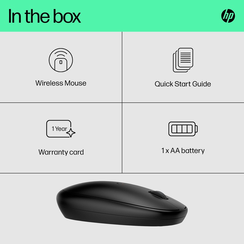 HP 240 Bluetooth Mouse, Black, Bluetooth 5.1, Wireless, Precise Sensor,