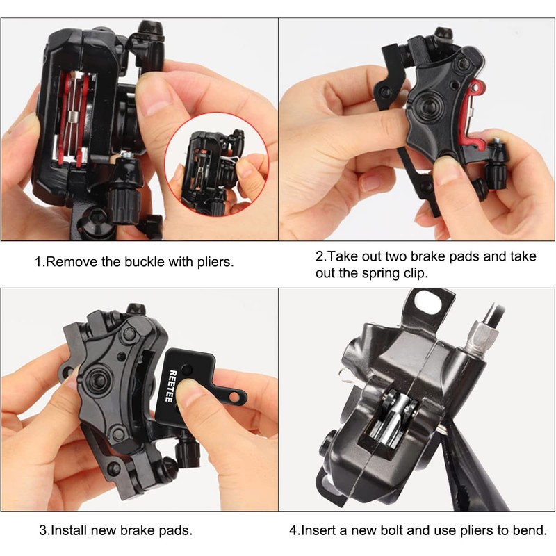 REETEE Bicycle Brake Pads 2 Sets Brake Pads Bicycle High