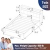 CLIBFENG Twin Bed Frame with Headboard,Classic Metal Platform Bed Frame-LED