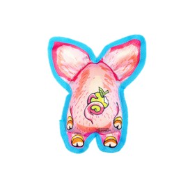 FUZZU All Ears Floppy Dog Chew Toys with Squeaker, Pignatius - Unstuffed Ears and Limbs, Crackly Crunch, Rough ‘n’ Tough Polyester Twill Fabric, Strapping-Strong Trim, Hand Illustrated
