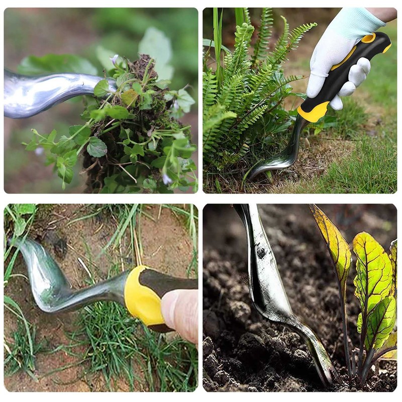 thirei Hand Weeder Weeder Weeding Fork, Stainless Steel Garden Hand