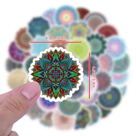 Mandala Stickers for Laptop (50 PCS),Gift for Children Teens Adults Girl Boys,Waterproof Stickers for Water Bottle,Mandala Vinyl Stickers for Scrapbook,Skateboard,Bike,Phone,Dairy