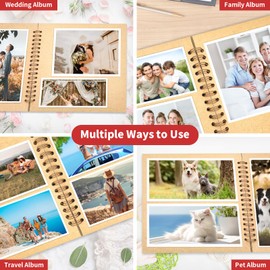 Xpieoyrm Photo Album Scrapbook 18 x 18 cm, Scrapbook 40 Brown Pages Photo Book for Gluing, Photo Books Kraft Paper Spiral Album, Photo Album for DIY, for Wedding, Travel, Baby Shower