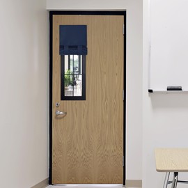 RYB HOME Classroom Door Window Cover, Blackout Shades for Classroom Windows and Doors Cover Lockdown Shades, Room Darkening Design Blocks Views, W 8 x L 36, 1 Panel, Navy