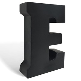 7.87" Metal Letters for Wall Decor, Black Standing 3D Letters, Decorative Farmhouse Hanging Alphabet Signs for Home Bedroom Office Wedding Party (E)