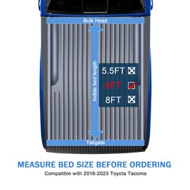 DICMIC Soft Quad-Fold Truck Bed Tonneau Cover Compatible with 2016-2023 Toyota Tacoma 6FT Bed