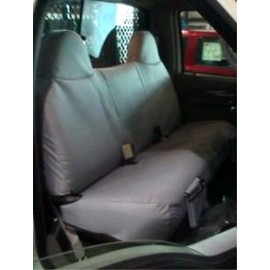 Durafit Seat Covers made to fit 1992-1997 F150-F350 Regular, XCab and Crew Cab Front Solid Bench Seat with Molded Headrests Seat Covers in Gray Endura