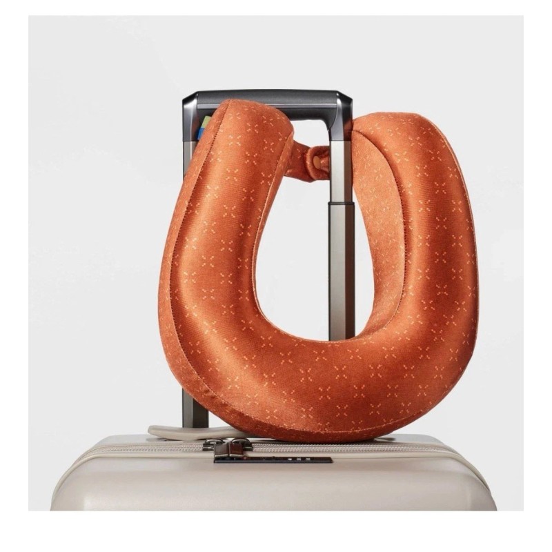 Open Story Memory Foam Travel Neck Pillow Amber Brown -
