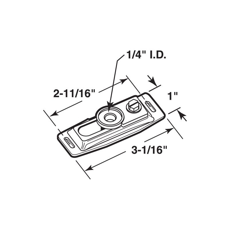 Prime-Line N 6711 Bi-Fold Door Floor Pivot Bracket, Nylon/Steel, for