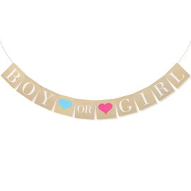 Baby Shower Garland Girl or Boy Baby Shower Banner Gender Reveal Party Decoration for Boys or Girls Kraft Paper Gender Reveal Party for Pregnant Mother Gift Party Decoration