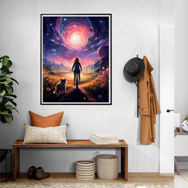 SKRYUIE Starry Sky Paint by Numbers Kit for Adults, Bicycle Acrylic Oil Paint by Numbers Kits for Adults Beginner Canvas with Paintwork Art Crafts for Home Decor 16x20 inch k4