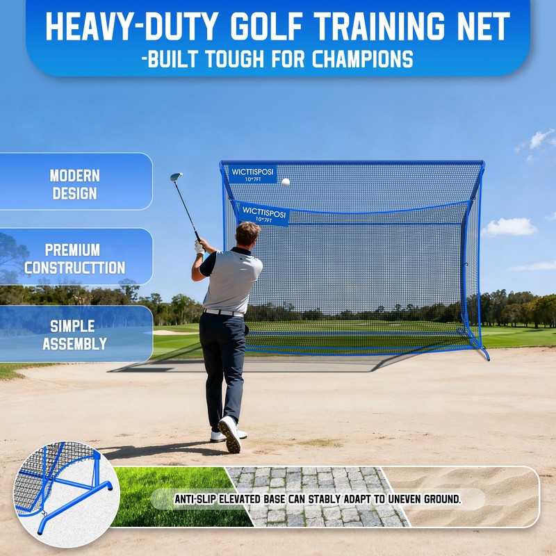 10x7ft Golf Net w/Extra Striking Net, Heavy Duty Golf Hitting