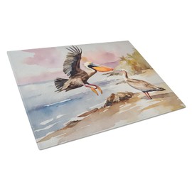 Caroline's Treasures DAC2854LCB Pelican Glass Cutting Board Large Decorative Tempered Glass Kitchen Cutting and Serving Board Large Size Chopping Board