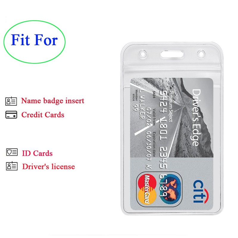 YOUOWO 1 Pack ID Badge Holder with Black Lanyards Neck