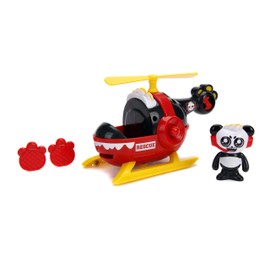 Jada Toys Ryan's World Helicopter with Combo Panda Figure, 6" Feature Vehicle Red