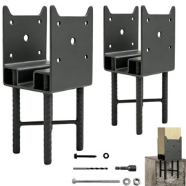 PUXILEM 2PC 4x4 Post Anchor Heavy Duty Post Base for Concrete Actual 3.5x3.5
