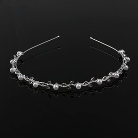 WINOMO Wedding Bridal Rhinestone Pearl Tiara Hair Barrettes Hairband Hair Loop Headband