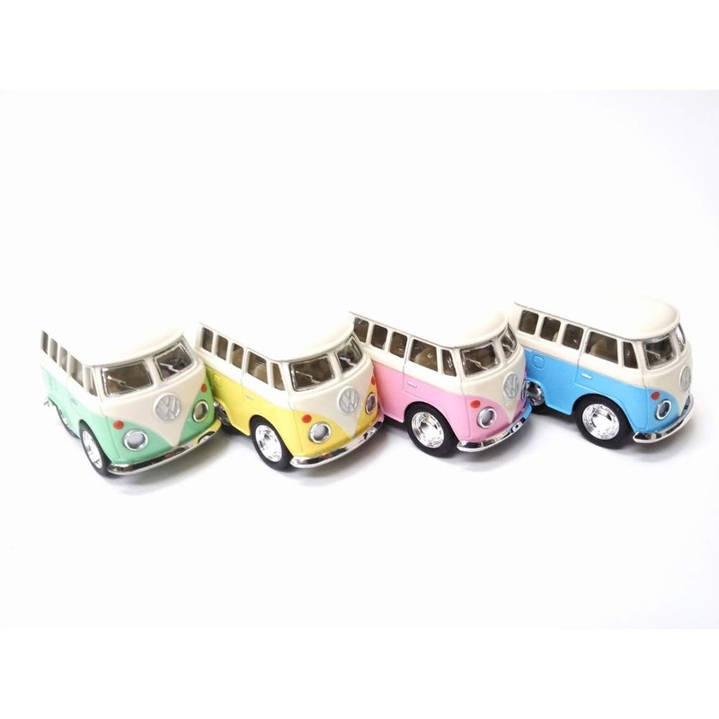 KINSFUN, Volkswagen Bus, Mini Pullback Car, Diecast Metal Mini Car,