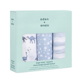 aden + anais 100% Cotton Muslin Musy Squares, Multi-use Baby Cloths for Girls & Boys, 70x70cm, Ideal Newborn & Infant Nursing Set, Perfect Shower Gifts, 3 Pack, rising star