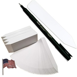 TAGKRAFTERS 5" x 5/8" White Premium Pot Stakes with Marker - 500 Pcs - Plastic Plant Tags and Labels - Nursery Garden Tree Labels Waterproof Writeable | Made in The USA |