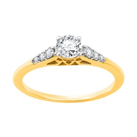 GILDED 1/2 ct. T.W. Lab Diamond (SI1-SI2 Clarity, F-G Color) and Sterling Silver Engagement Ring
