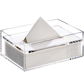 SANRUI Tissue Box Transparent Cosmetic Tissue Box for Dining Room Bathroom Bedroom Office Cosmetic Tissues Hotel