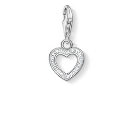 Thomas Sabo Women Charm Pendant Heart Zirconia Charm Club 925 Sterling Silver 0930-051-14